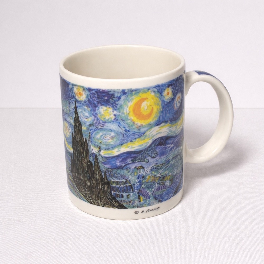 Van Gogh Starry Night Chaleur Masters Art Mug‎ by D Burrows Vintage 90s